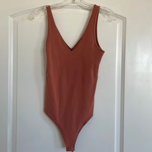 Dark Coral pink bodysuit from Abercrombie and Fitch, size medium